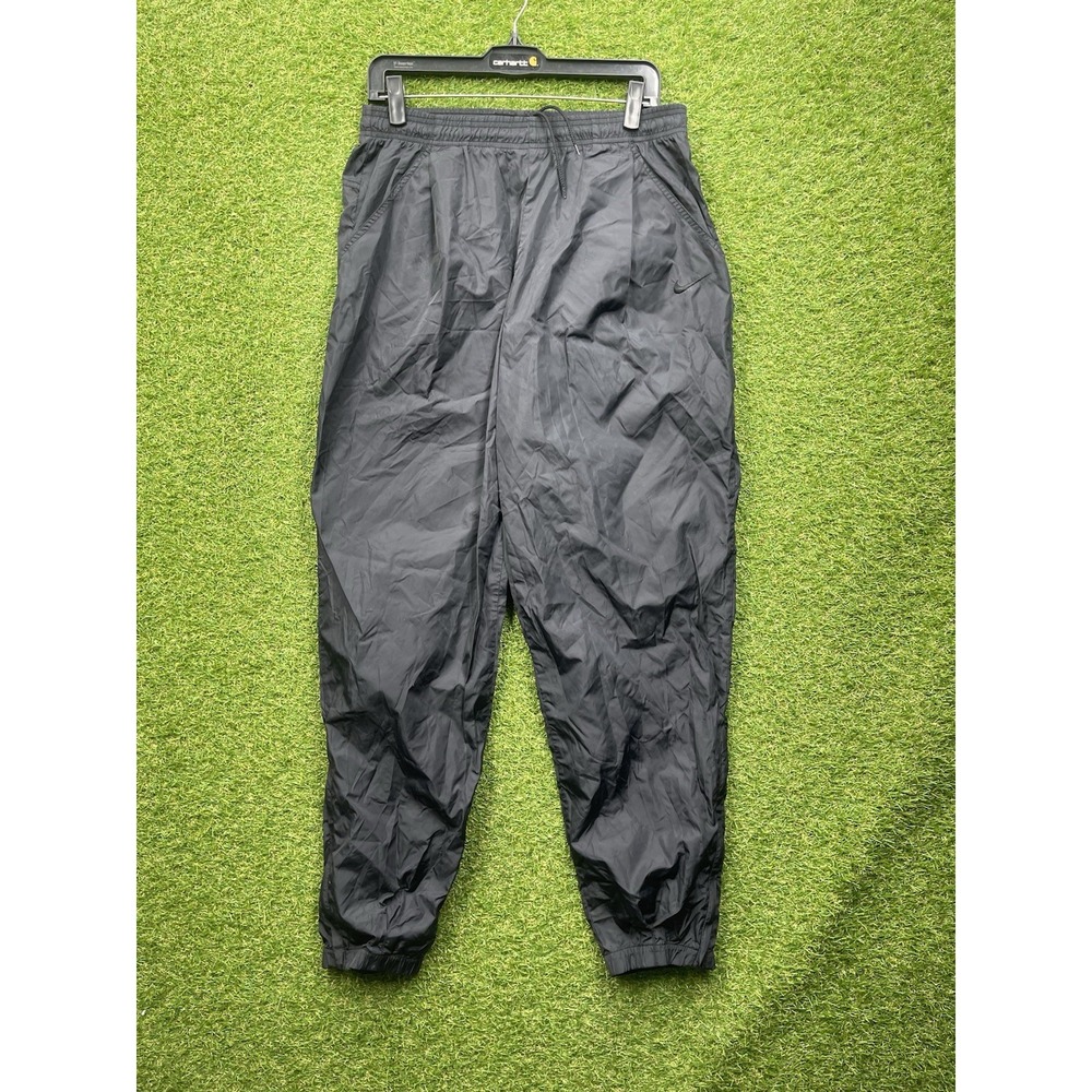 Nike Trackpants Mens Large Lightweight Y2K Ankle Zip Sportswear Black 90s